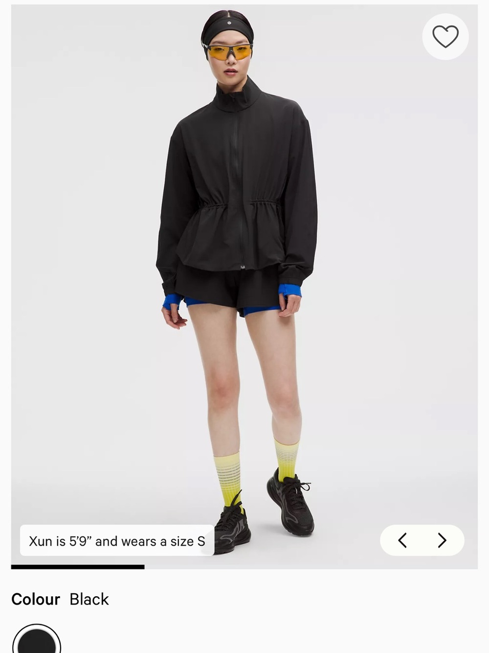 lululemon athletica Black Lightweight Peplum Windbreaker